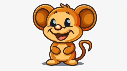   A cartoon mouse with a broad grin, one eye open, the other winkingly closed