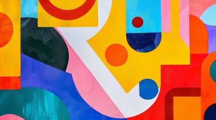 Fototapeta premium Abstract shapes and colors inspired by the visual language of social media memes AI generated illustration