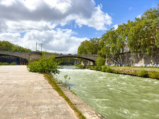 Tiber River as it passes through Rome