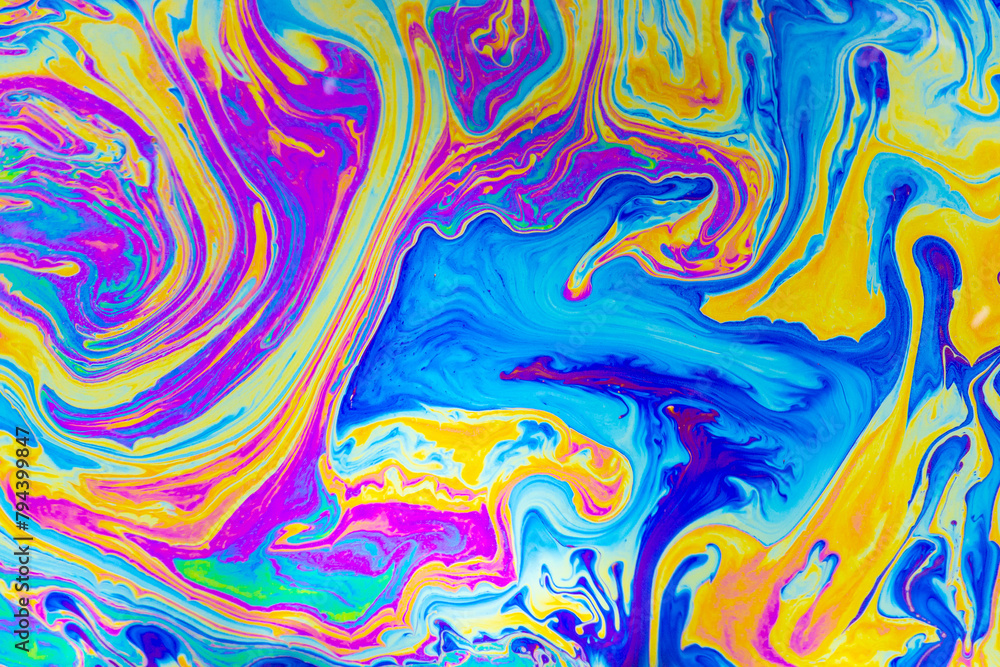 Wall mural psychedelic multicolored background abstract. rainbow colors. patterns background. photo macro shot 
