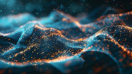 futuristic particles mesh technology background