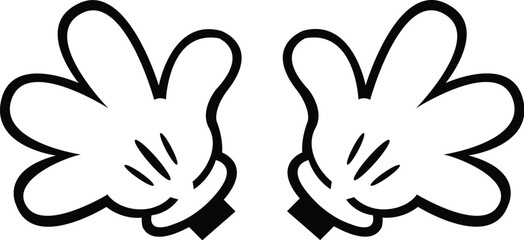 Mickey Mouse Hands, Mouse Hands Svg, Design, Clipart, Outline Instant Download - Mickey Mouse Gloves Svg, Eps, Png, Jpg, Dxf Files Digital Download 