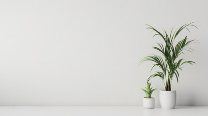 Minimalist indoor greenery, epitomizing simplicity and growth, ideal for interior design and wellness spaces.