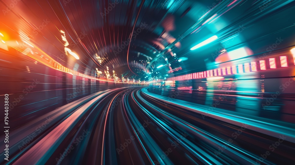 Aufkleber an abstract representation of speed and movement in a futuristic setting ai generated illustration
