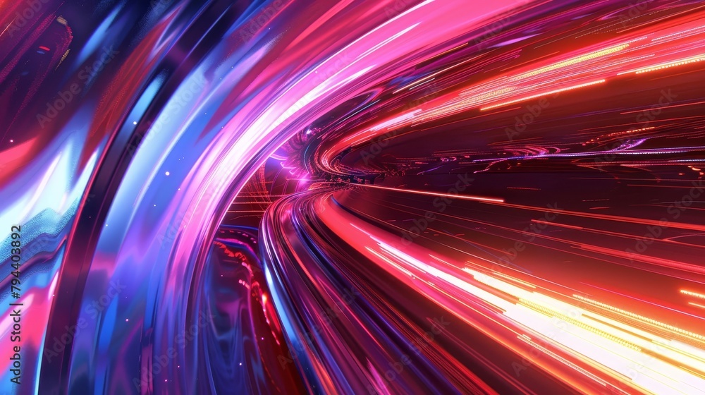 Poster an abstract representation of speed and movement in a futuristic setting ai generated illustration