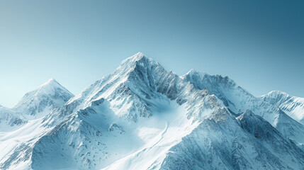 Majestic snowy mountain range, ideal for adventure, travel, nature, and extreme sports visuals.