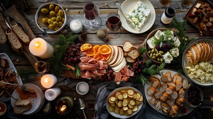 swedish smörgåstårta meal, salmon, bread, shrimps, 16:9