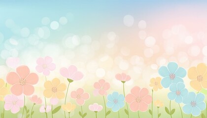 spring background with pastel color flowers