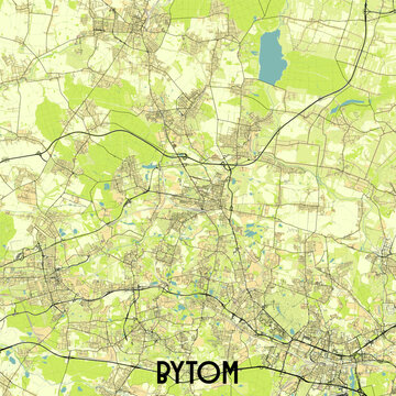 Bytom Poland map poster art