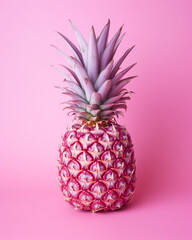 super realistic photo of a pink pineapple on a pink background, super delicate colors сreated with Generative Ai
