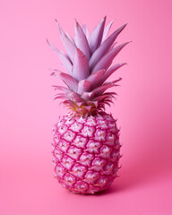 super realistic photo of a pink pineapple on a pink background, super delicate colors сreated with Generative Ai