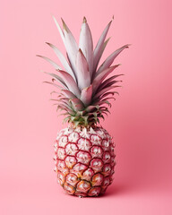 super realistic photo of a pink pineapple on a pink background, super delicate colors сreated with Generative Ai