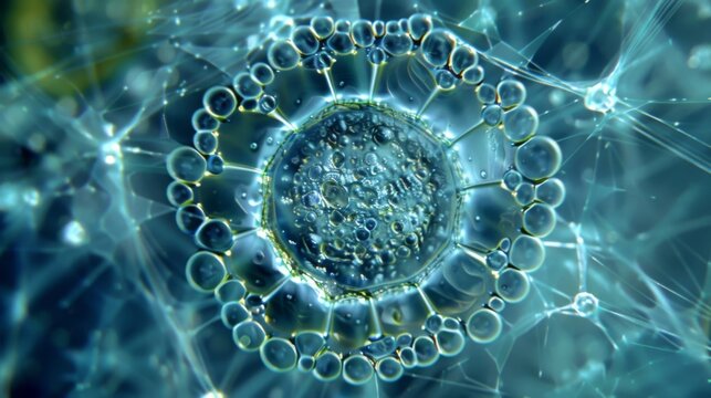 A large central vacuole is visible filled with fluid and surrounded by a membrane playing a crucial role in maintaining cell turgidity