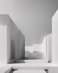 Bold monochromatic photography of contemporary architecture, reflecting the sophistication of minimalistic design, Generative AI.