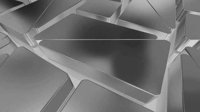 Movement Over Silver Shapes, Reflection, Exclusive, 3D Render, Background
