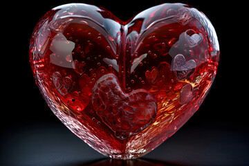 Red Heart on Black Background,
3D Heart , 3D heart transparent background