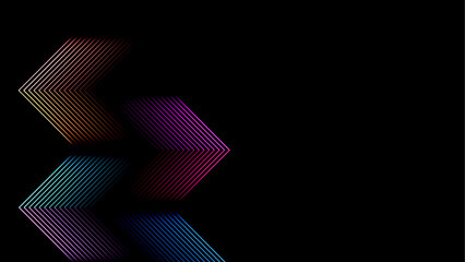 Abstract geometric zig zag background in vibrant colors. Bright color palette on a dark background. Great for brochures, presentations and other designs. 