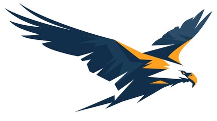 Elevate your game with a striking eagle sports 2d logo concept standing out against a clean white backdrop Introducing the Eagles Team Sport Badge Logo