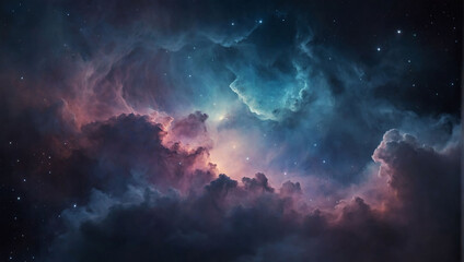 Tranquil Nebula, Soothing Mist Texture with Subtle Color Smoke and Twilight Tones. - obrazy, fototapety, plakaty