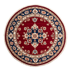Classic Pattern Round Rugs Isolated on Transparent Background