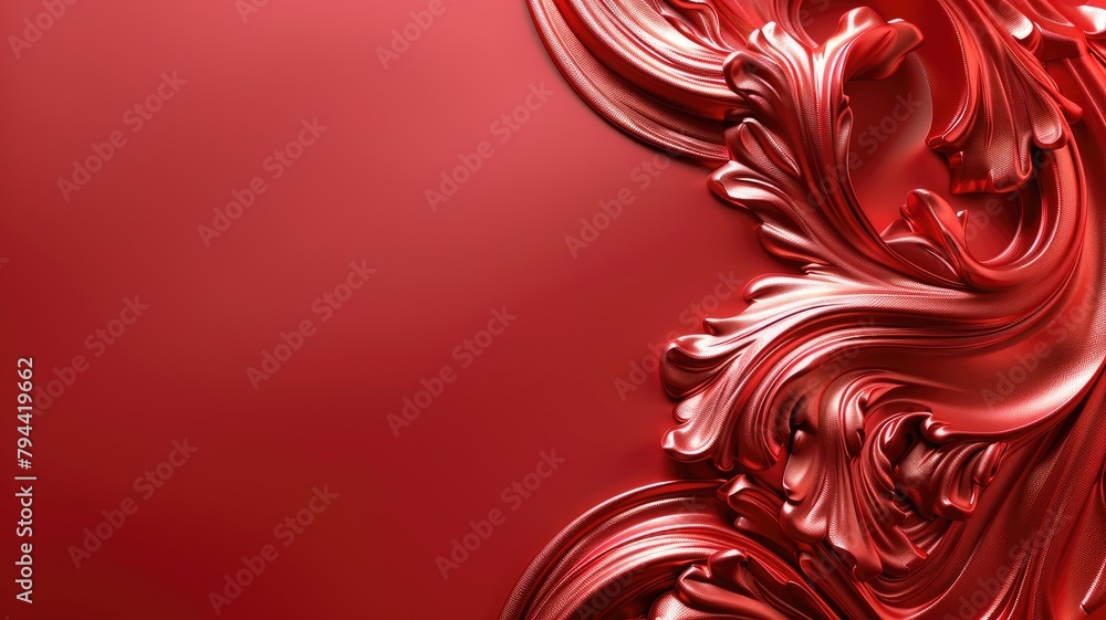 Poster abstract red fluid art background with metallic luster