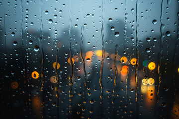 Water droplets on a glass window,
Rain drops on a car window
