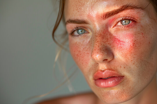 Woman With Freckles on Face