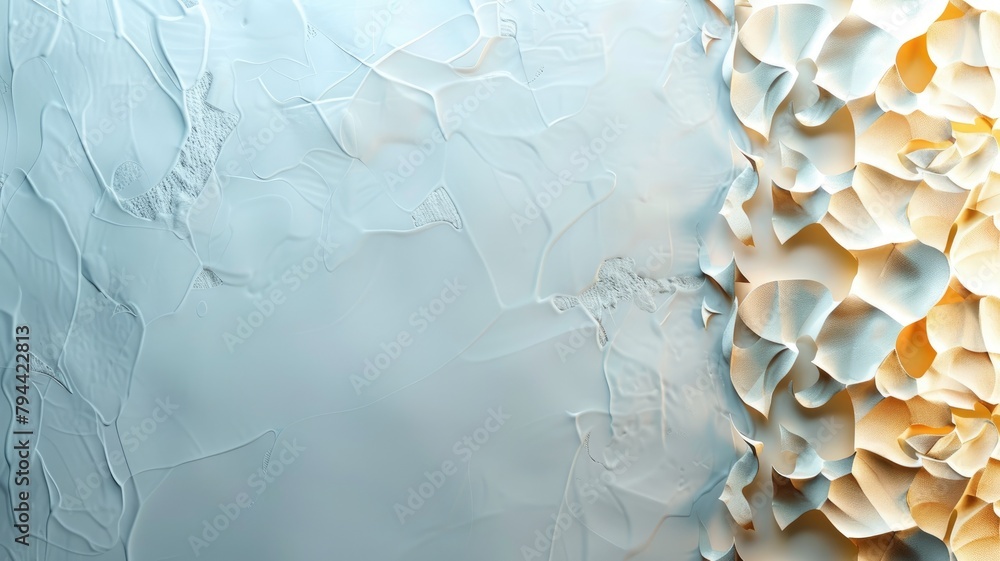 Poster abstract blue and white textured background with gradient petal-like patterns