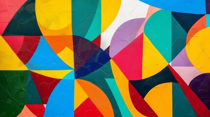 Brightly colored abstract shapes  AI generated illustration