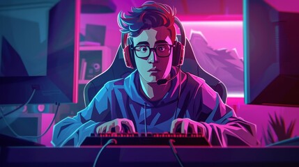 Captivating animation of a gaming influencer playing popular games  AI generated illustration