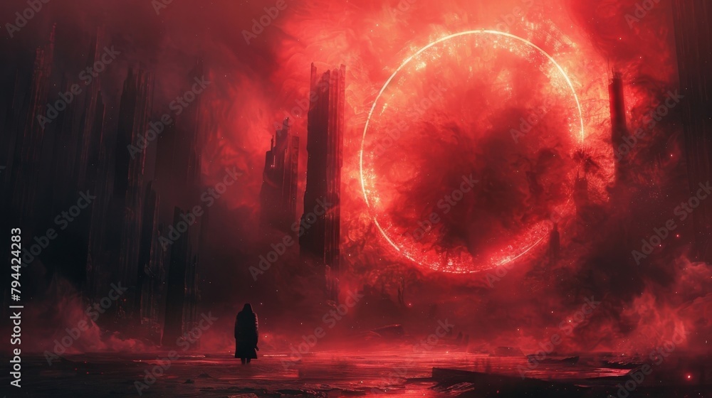 Poster behind the event horizon an insatiable hunger devours all matter and light leaving nothing but darkn