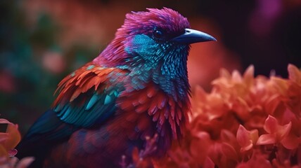 A beautiful bird sits on a branch