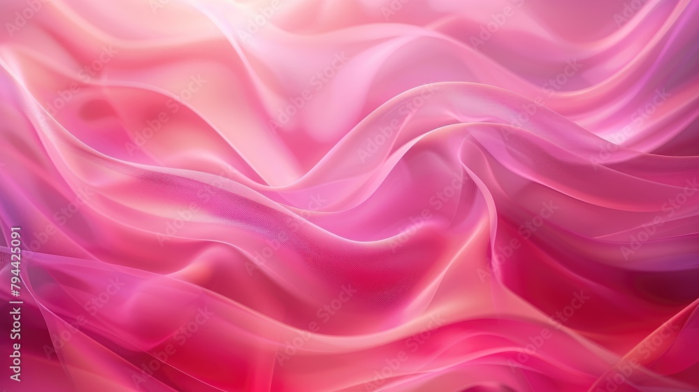 Poster abstract image of smooth wavy pink texture resembling soft fabric
