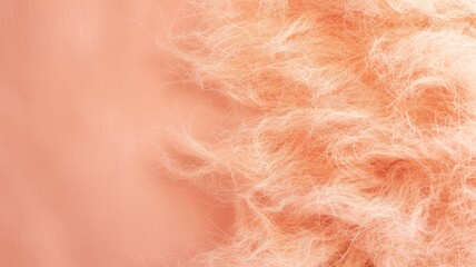 Fluffy light pink fibers against soft background