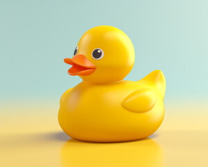 3D render yellow rubber ducky сreated with Generative Ai