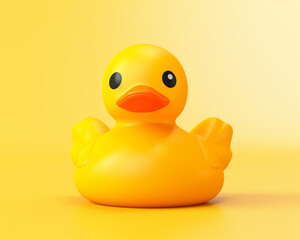 3D render yellow rubber ducky сreated with Generative Ai