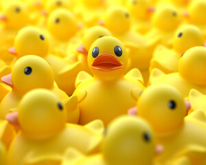 3D render yellow rubber ducky сreated with Generative Ai