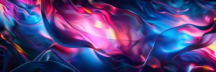 Vibrant abstract wallpaper with dynamic shapes and neon gradients reminiscent of a hallucination - obrazy, fototapety, plakaty