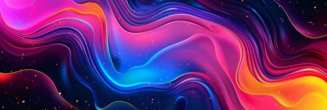Vibrant abstract wallpaper with dynamic shapes and neon gradients reminiscent of a hallucination