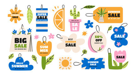 Summer colorful price tags