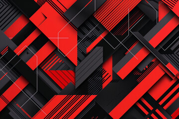 red and black background, Immerse yourself in the contemporary allure of this modern vector background, adorned with abstract geometric patterns in bold black and red