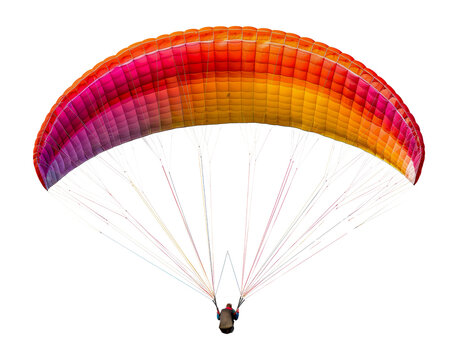Colorful paraglider soaring