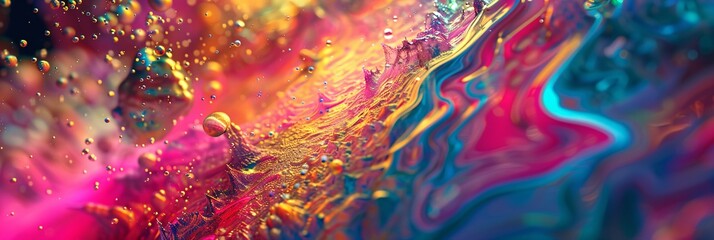 Lose yourself in a digital masterpiece where oceanic elements dance alongside psychedelic colors