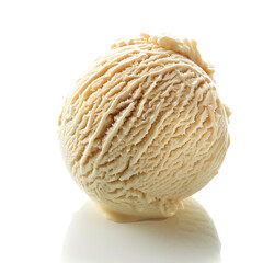 Obraz premium Single Scoop of Vanilla Ice Cream Against White Background