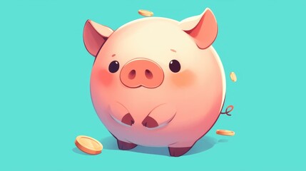 2d illustration of a pig icon perfect for boutique sales and shop icons