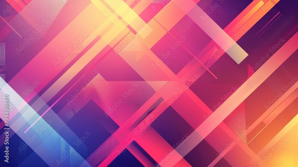 Poster simple abstract geometric backdrop with gradient lively arrangement of shapes picture