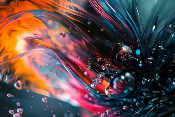 Closeup of vibrant liquid with bubbles resembling an electric blue organism