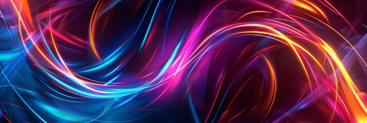 Obraz premium Abstract background filled with neon lights and swirling vortexes