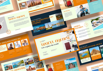 Travel Agency Presentation Layout with Colorful Accents