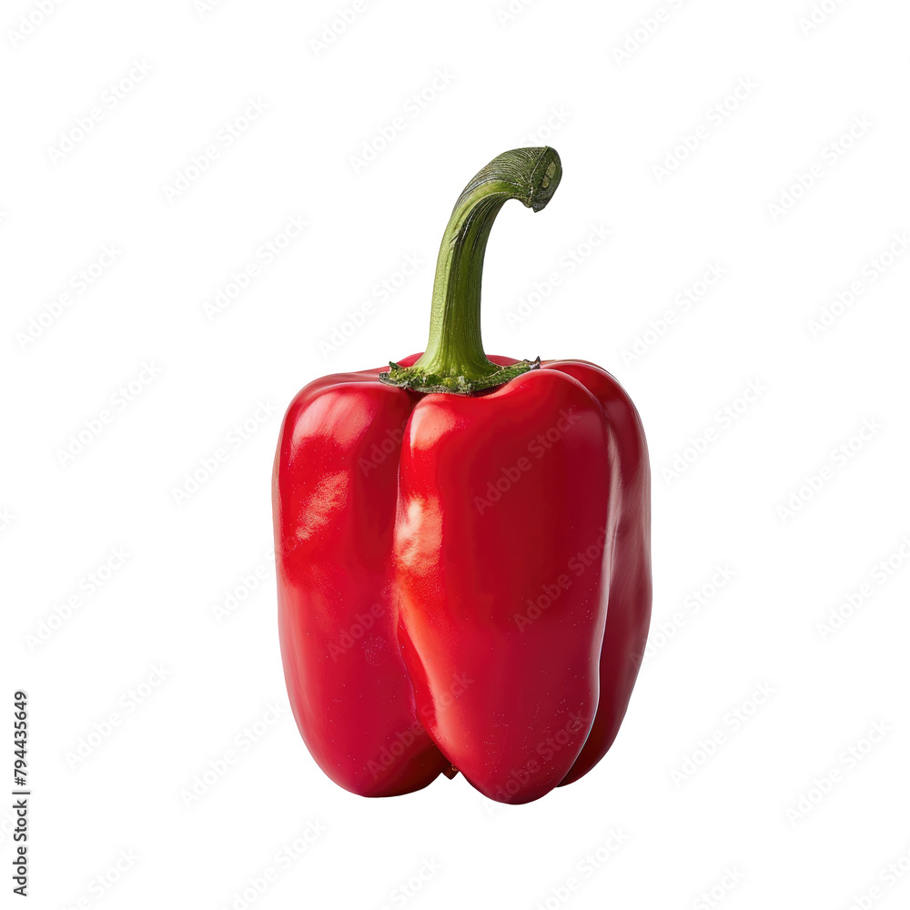 Poster a stunning red pepper stands out against a clean transparent background in this isolated image with 